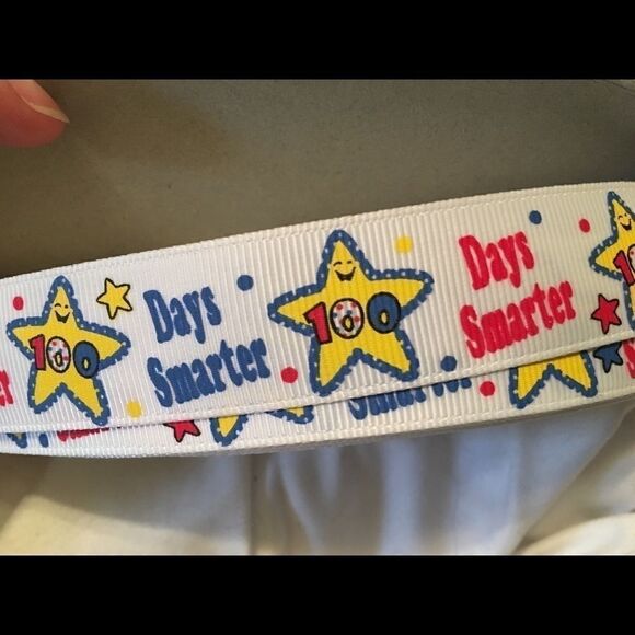 5/$20 grosgrain Ribbon 7/8” 5 yard 100 days smart - Picture 4 of 10